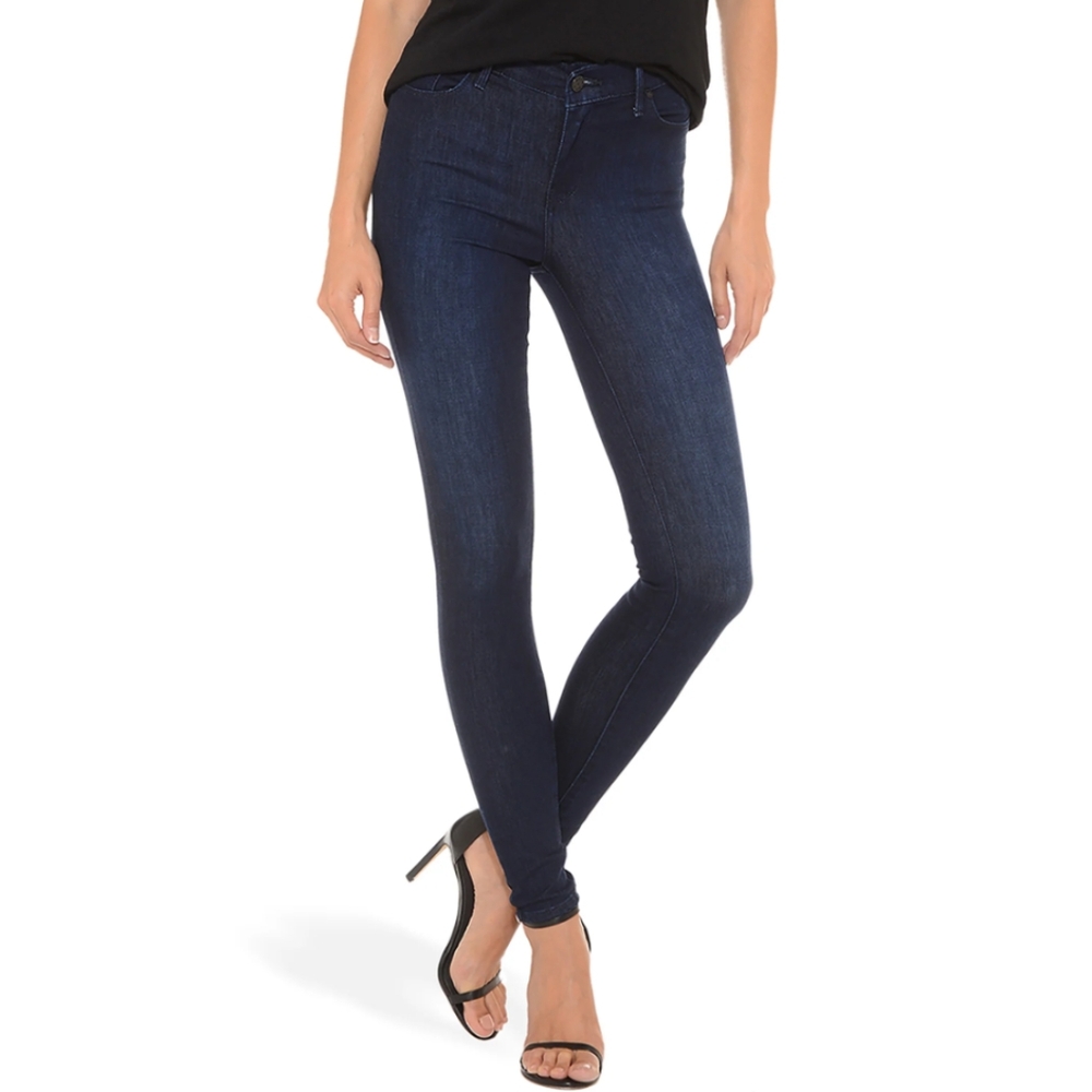 High-Rise Dark Blue Skinny Jeans - Women's